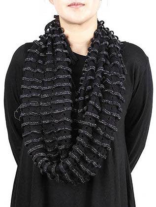 SCARF   KNITTED  JTF99861BLK - Scarvesnthangs
 - 3