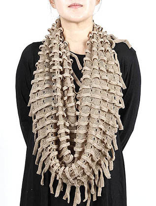 SCARF   KNITTED  JTF99861BRO - Scarvesnthangs
 - 3