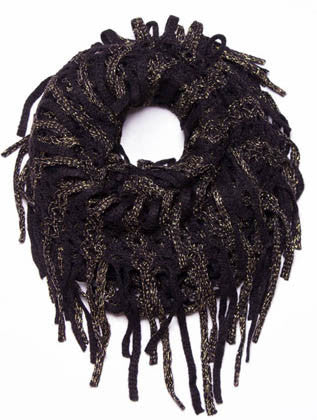 SCARF   KINTTED  JTF99862BLK - Scarvesnthangs
 - 1