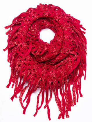 SCARF   KINTTED  JTF99862RED - Scarvesnthangs
 - 1