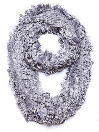 SCARF   LOOPY KNITTED  JTF99863GRY - Scarvesnthangs
 - 1