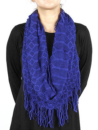 SCARF   KNITTED  JTF99866BLU - Scarvesnthangs
 - 3