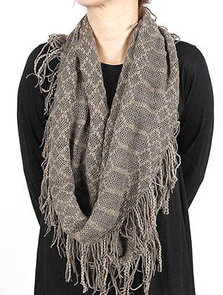 SCARF   KNITTED  JTF99866BRO - Scarvesnthangs
 - 3