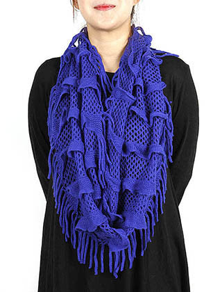 SCARF   KNITTED  JTF99867BLU - Scarvesnthangs
 - 3