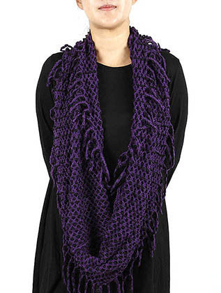 SCARF   KNITTED  JTF99881PUR - Scarvesnthangs
 - 3
