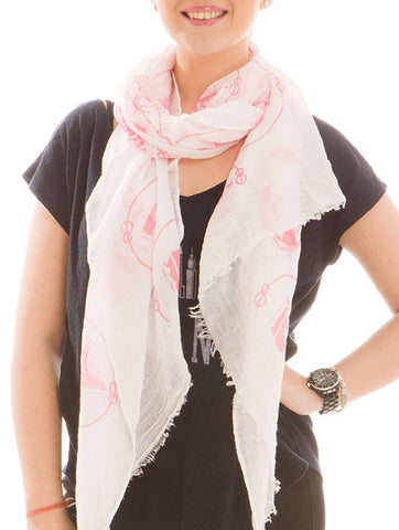 SCARF   SEALIFE NAUTICAL PRINT  JTF99920RED - Scarvesnthangs
 - 2