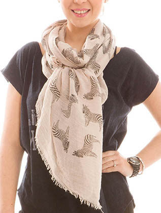 SCARF   ZEBRAS  JTF99922BEG - Scarvesnthangs
 - 3