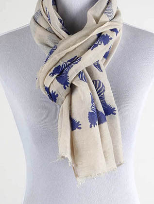 SCARF   ZEBRAS  JTF99922BLU - Scarvesnthangs
 - 3