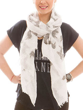 SCARF   ZEBRAS  JTF99922WHT - Scarvesnthangs
 - 1