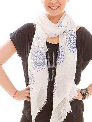 SCARF   SUNBURST PRINT  JTF99923BLU - Scarvesnthangs
 - 1