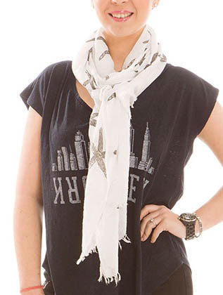SCARF   STARFISH PRINT  JTF99924BLK - Scarvesnthangs
 - 3