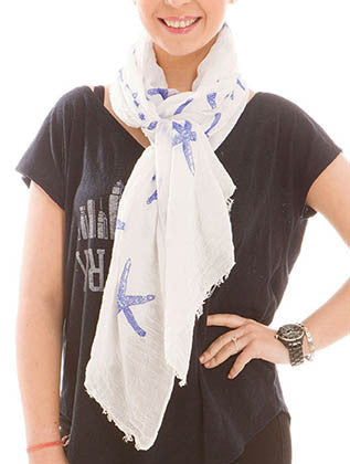 SCARF   STARFISH PRINT  JTF99924BLU - Scarvesnthangs
 - 3