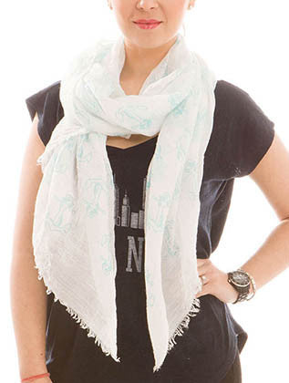 SCARF   ANCHOR PRINT  JTF99926MIN - Scarvesnthangs
 - 1