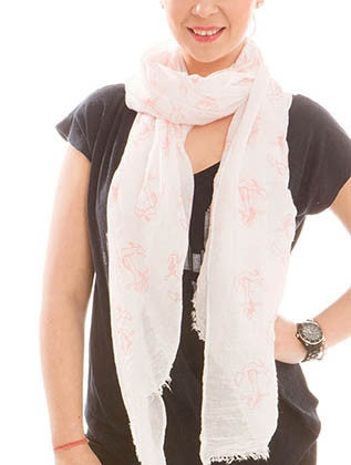 SCARF   ANCHOR PRINT  JTF99926RED - Scarvesnthangs
 - 1