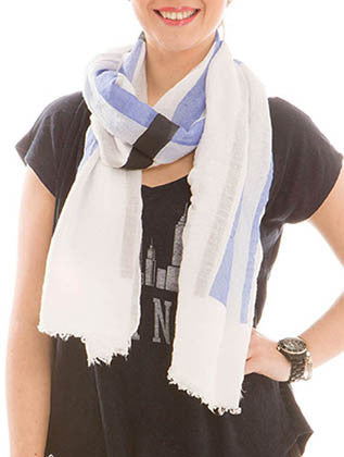 SCARF   STRIPED  JTF99927BLU