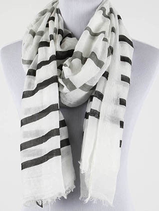 SCARF   STRIPE PRINT  JTF99929BLK