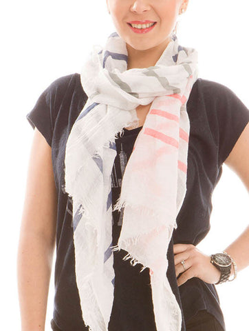 SCARF   STRIPE PRINT  JTF99929GRY - Scarvesnthangs
 - 2