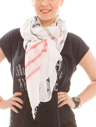 SCARF   STRIPE PRINT  JTF99929GRY - Scarvesnthangs
 - 3