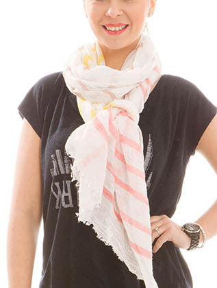 SCARF   STRIPE PRINT  JTF99929YEW - Scarvesnthangs
 - 3