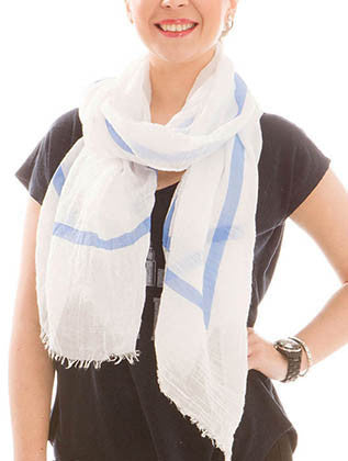 SCARF   PASTEL LINED  JTF99951BLU