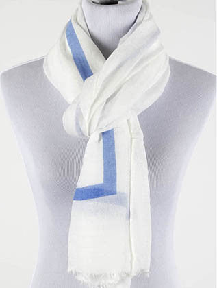 SCARF   PASTEL LINED  JTF99951BLU - Scarvesnthangs
 - 3