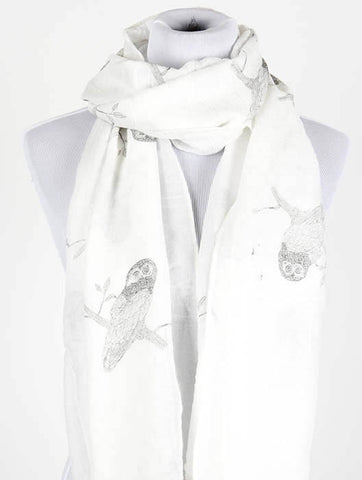 SCARF   OWL PRINT  JTF99953WHT - Scarvesnthangs
 - 2