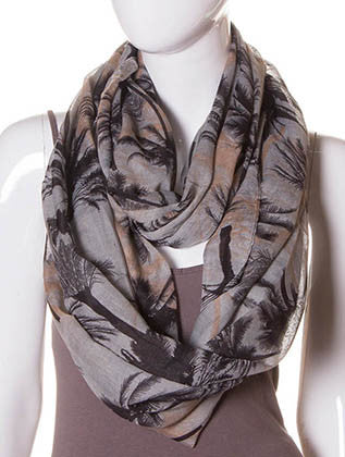 SCARF   PALM TREE PRINT  JTF99992GRY