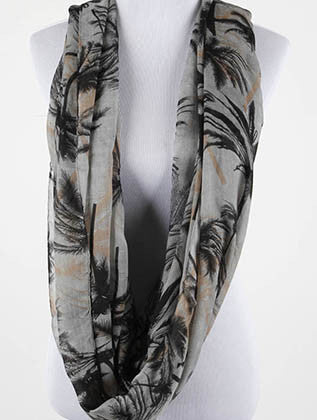 SCARF   PALM TREE PRINT  JTF99992GRY - Scarvesnthangs
 - 3
