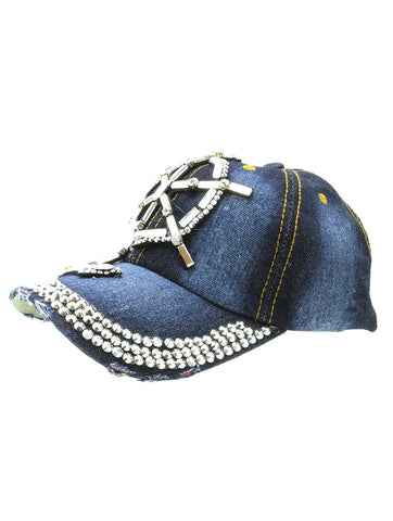 HAT AND CAP   LUCITE STONE  JTH99101DBLUCLR - Scarvesnthangs
 - 2