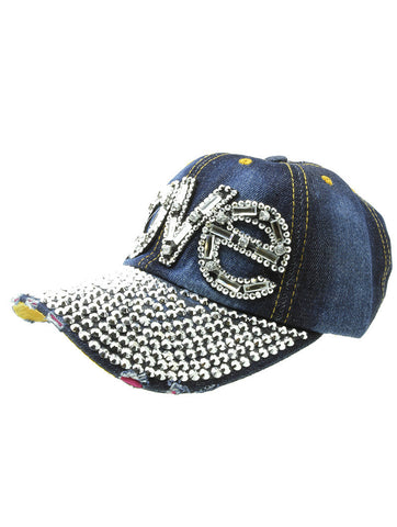 HAT AND CAP   LUCITE STONE  JTH99103DBLUCLR - Scarvesnthangs
 - 2