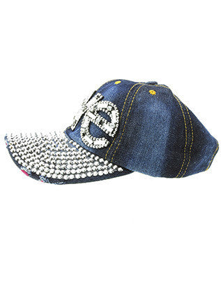 HAT AND CAP   LUCITE STONE  JTH99103DBLUCLR - Scarvesnthangs
 - 3