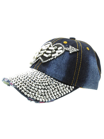 HAT AND CAP   LUCITE STONE  JTH99106DBLUCLR - Scarvesnthangs
 - 2