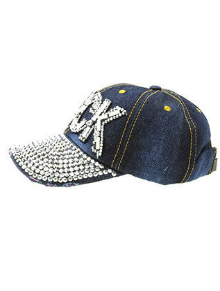 HAT AND CAP   LUCITE STONE  JTH99129DBLUCLR - Scarvesnthangs
 - 3