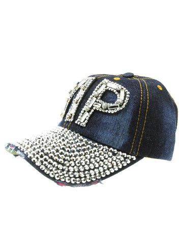 HAT AND CAP   LUCITE STONE  JTH99130DBLUCLR - Scarvesnthangs
 - 2