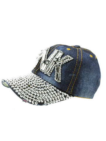 HAT AND CAP   LUCITE STONE  JTH99131DBLUCLR - Scarvesnthangs
 - 2