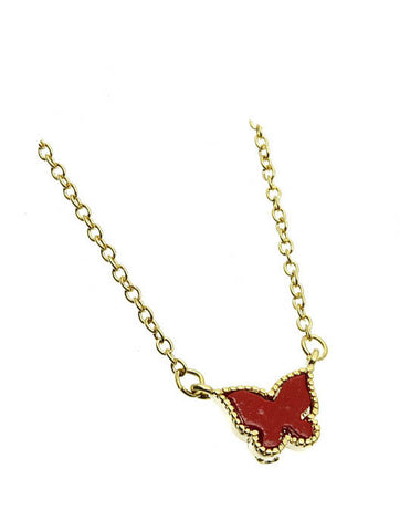 NECKLACE  JTN1002GDRED - Scarvesnthangs
 - 2