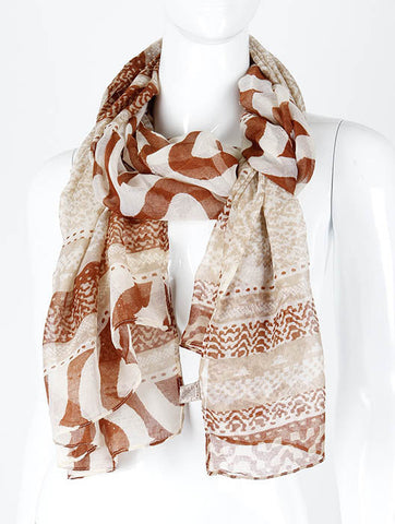 SCARF   PRINT  KHF99106BRO - Scarvesnthangs
 - 2