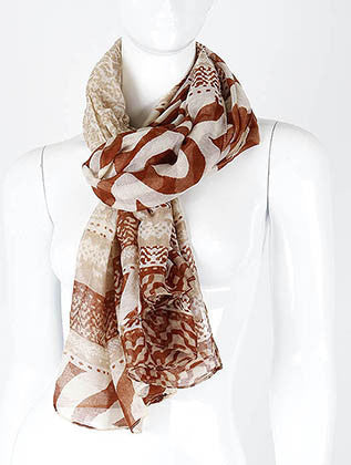 SCARF   PRINT  KHF99106BRO - Scarvesnthangs
 - 3