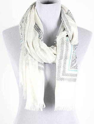 SCARF   PRINT  KHF99122WHT - Scarvesnthangs
 - 1