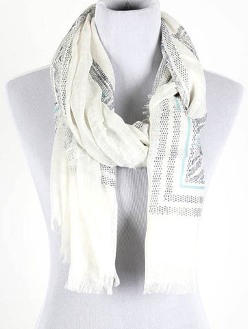 SCARF   PRINT  KHF99122WHT - Scarvesnthangs
 - 2