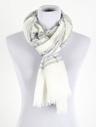 SCARF   PRINT  KHF99122WHT - Scarvesnthangs
 - 3