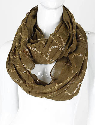SCARF   METALLIC CHAIN PRINT  KHF992421EOLV
