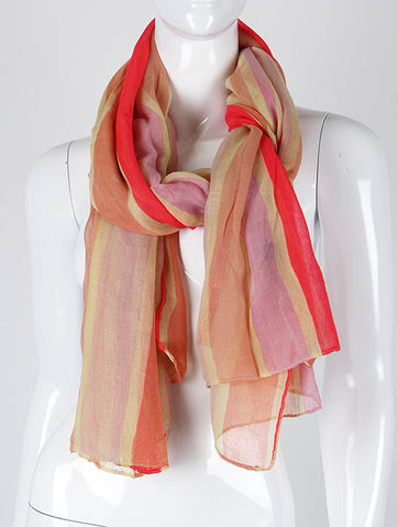 SCARF   COLOR STRIPE  KHF993171PNK - Scarvesnthangs
 - 2