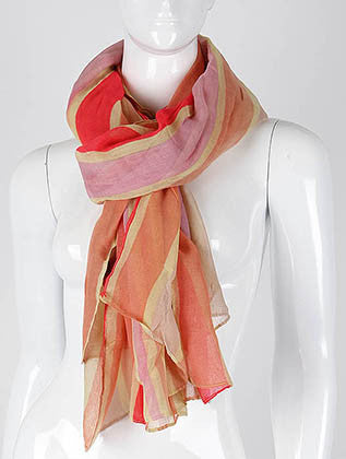 SCARF   COLOR STRIPE  KHF993171PNK - Scarvesnthangs
 - 3