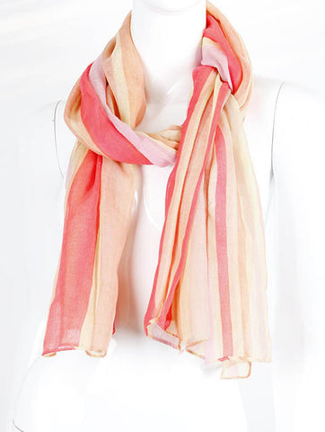 SCARF   FLUORESCNET AND PASTEL STRIPE  KHF99317PNK - Scarvesnthangs
 - 2