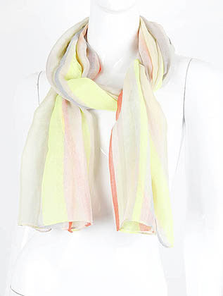 SCARF   FLUORESCNET AND PASTEL STRIPE  KHF99317YEW