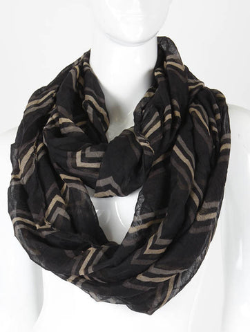 SCARF   CHEVRON PRINT  KHF993571BLK - Scarvesnthangs
 - 2