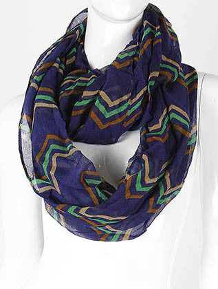 SCARF   ZIG ZAG PRINT  KHF993571EBLU - Scarvesnthangs
 - 1