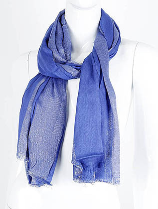 SCARF   METALLIC THREAD  KHF99552BLU - Scarvesnthangs
 - 1