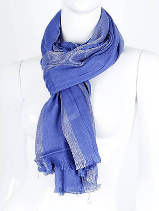 SCARF   METALLIC THREAD  KHF99552BLU - Scarvesnthangs
 - 3